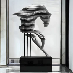 Harmonic Horse 160cm Silver Metal Garden Sculpture v2