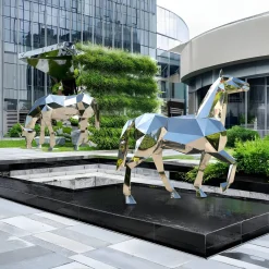 Horse 182cm Geometric Metal Garden Sculpture