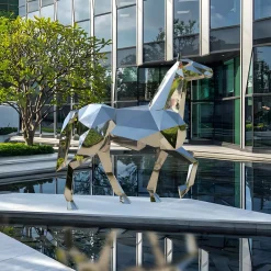 Horse 182cm Geometric Metal Garden Sculpture