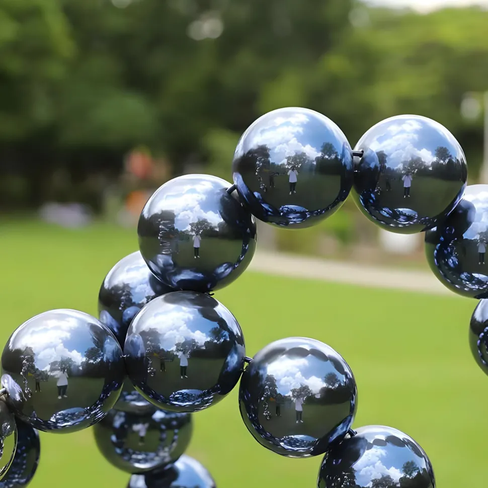Hyper Bubbles 162cm Silver Metal Garden Sculpture