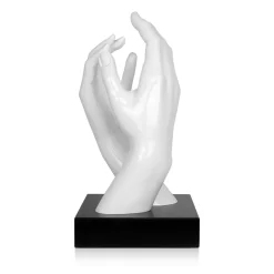 Infinite Touch 36cm White Resin Indoor Sculpture