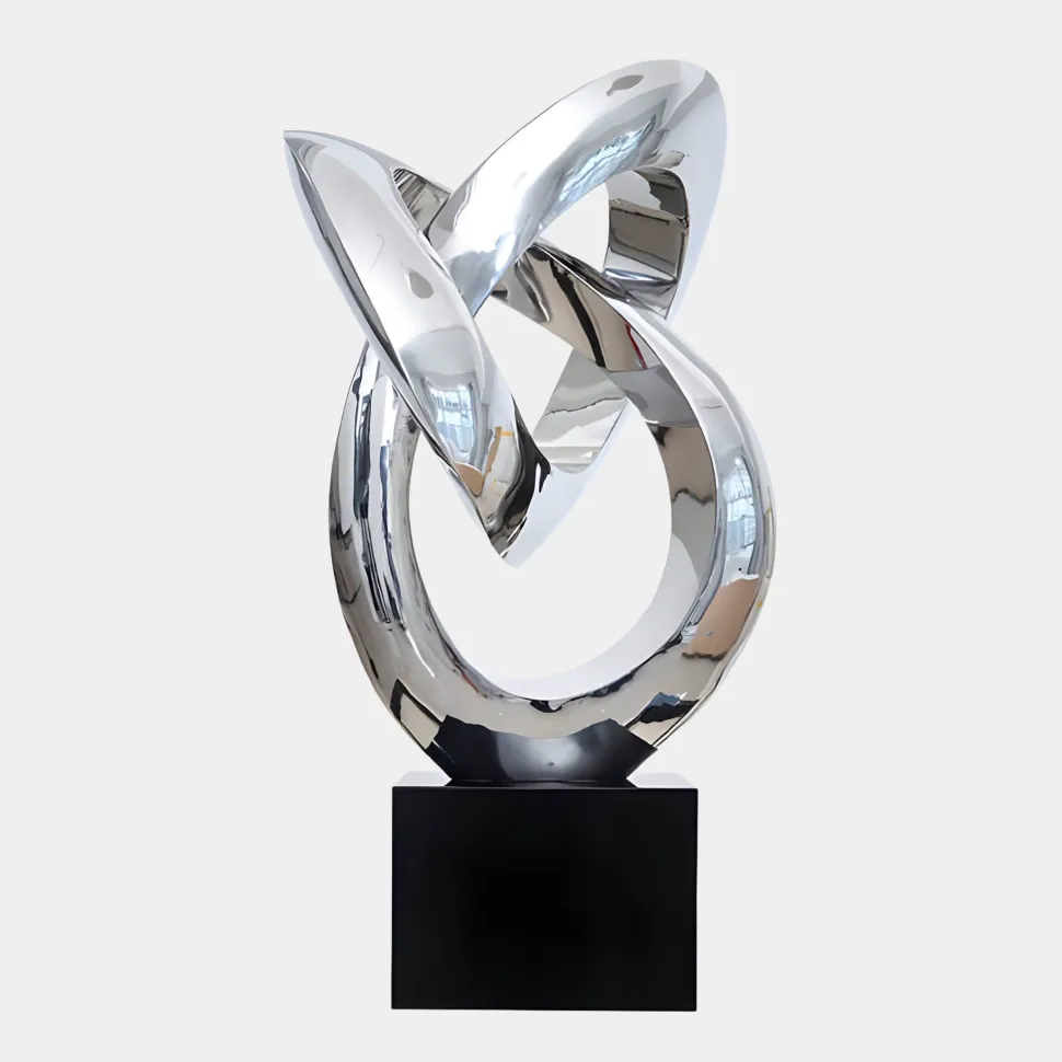 Infinity Fusion 180cm Silver Metal Garden Sculpture