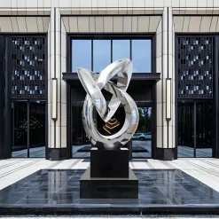 Infinity Fusion 180cm Silver Metal Garden Sculpture