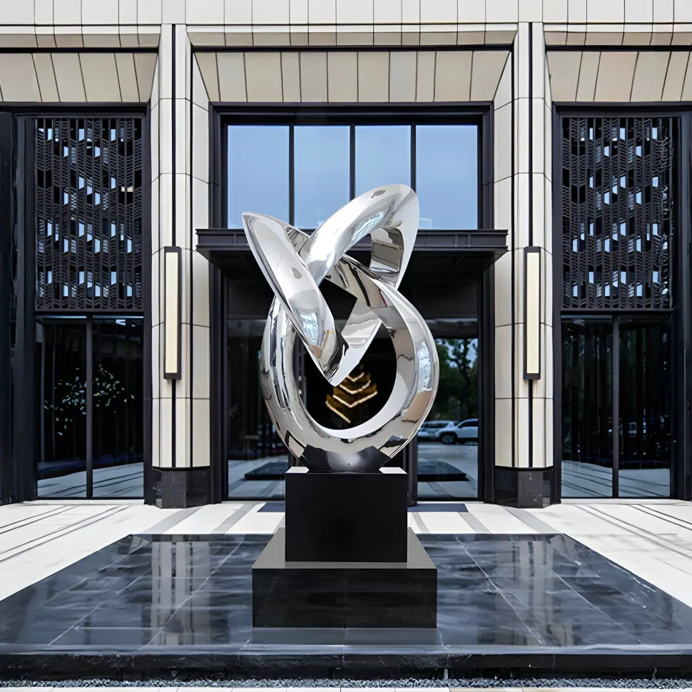 Infinity Fusion 180cm Silver Metal Garden Sculpture