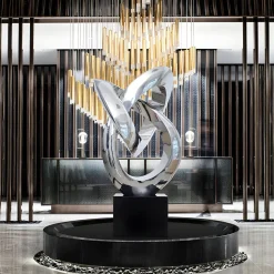 Infinity Fusion 180cm Silver Metal Garden Sculpture