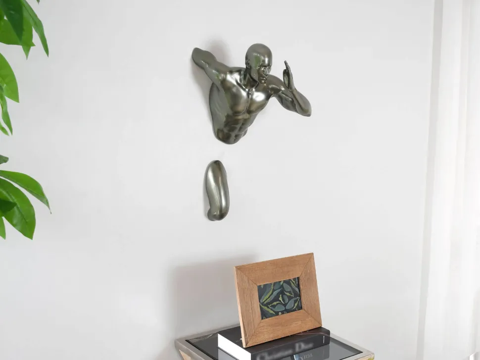 Infinity Man 50cm Anthracite Resin Wall Sculpture