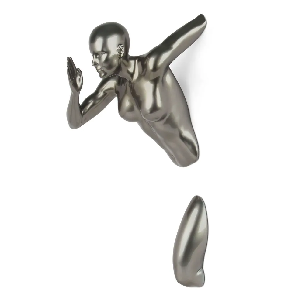 Infinity Woman 50cm Anthracite Resin Wall Sculpture