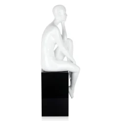 Introspective 74cm White Resin Indoor Sculpture