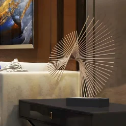 Linear Motion 64cm Silver Metal Indoor Sculpture