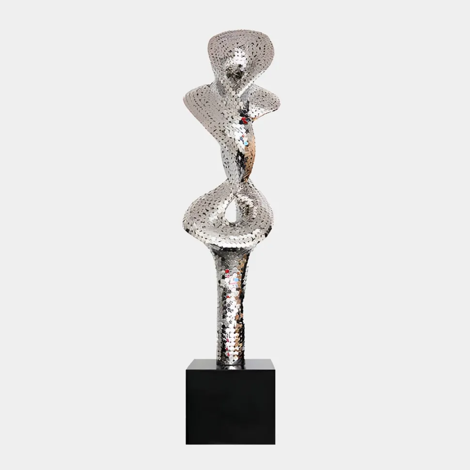Liquid Fusion 238cm Silver Metal Garden Sculpture
