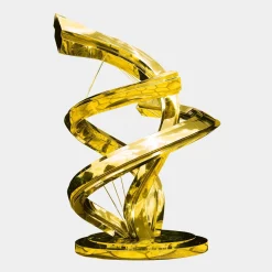 Liquid Helix 168cm Gold Metal Garden Sculpture