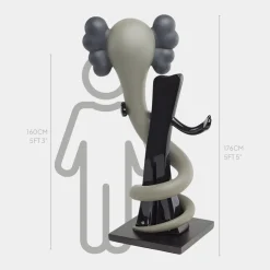Lucify Viper 176cm Grey Resin Indoor Sculpture