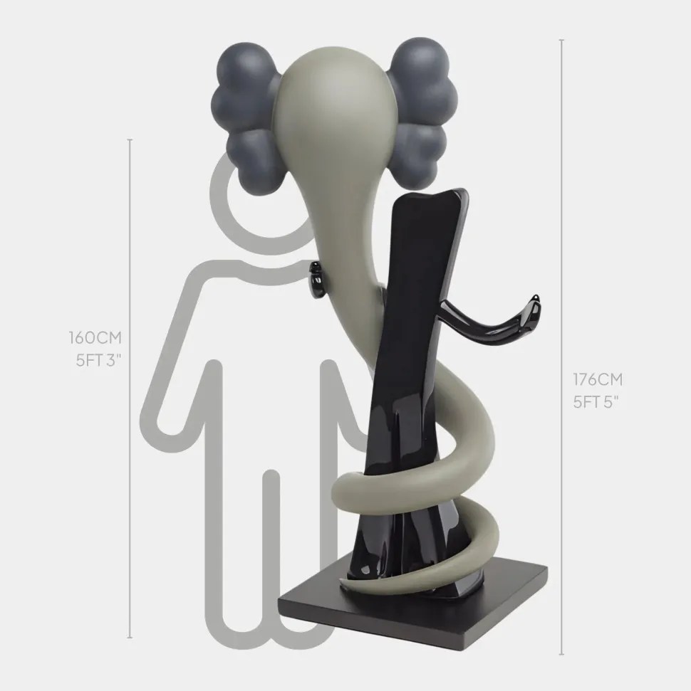 Lucify Viper 176cm Grey Resin Indoor Sculpture