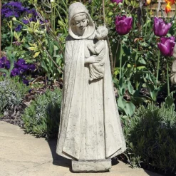 Madonna and Baby 54cm Stone Garden Statue