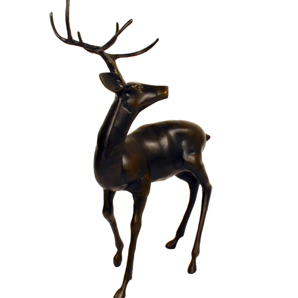 Majestic Deer Bronze Metal Garden Statue