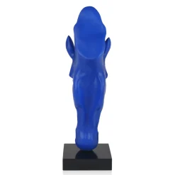 Majestic Horse Head 70cm Blu Blue Resin Sculpture