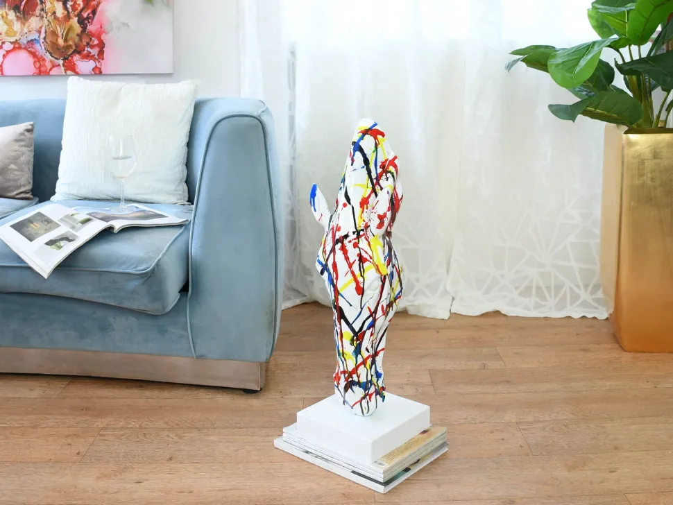 Majestic Horse Head 70cm Multicoloured Resin Sculpture
