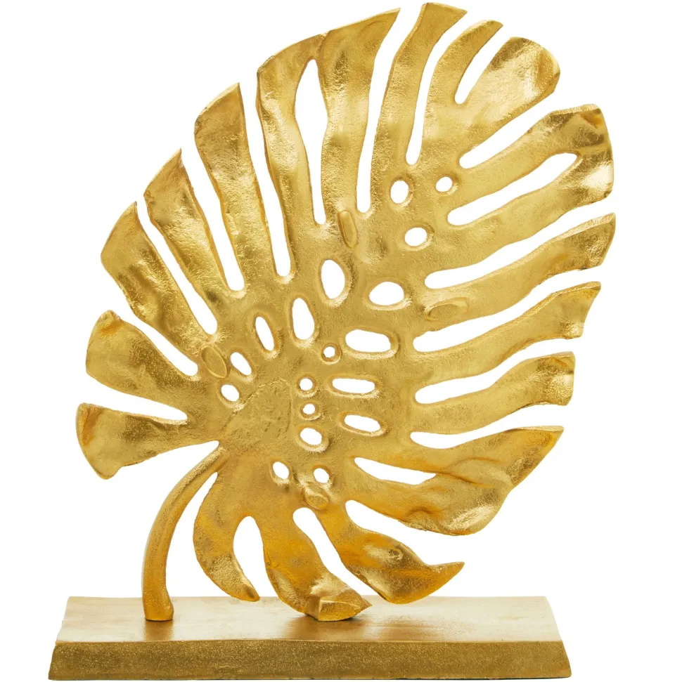 Monsera Leaf 37cm Gold Metal Indoor Sculpture