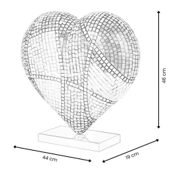 Mosaic Heart v2 46cm Pop Art Resin Indoor Sculpture