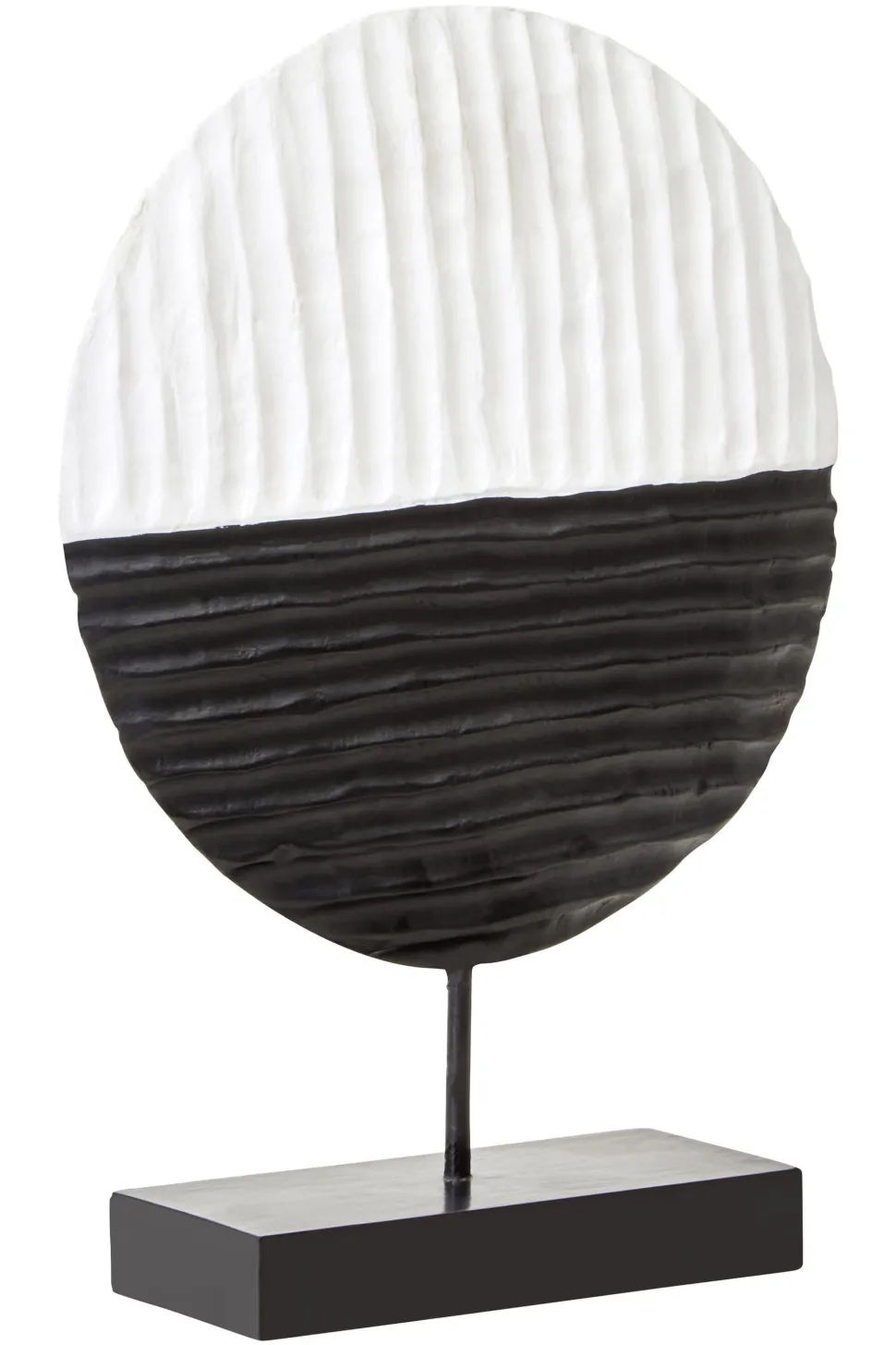 Night & Day 41cm Black & White Wood Indoor Sculpture