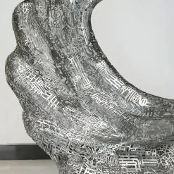 Oceanic Wave 117cm Gold Metal Indoor Sculpture