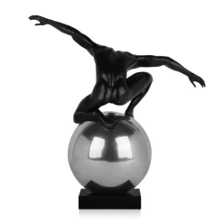 Orbital Balance 47cm Black Resin Indoor Sculpture