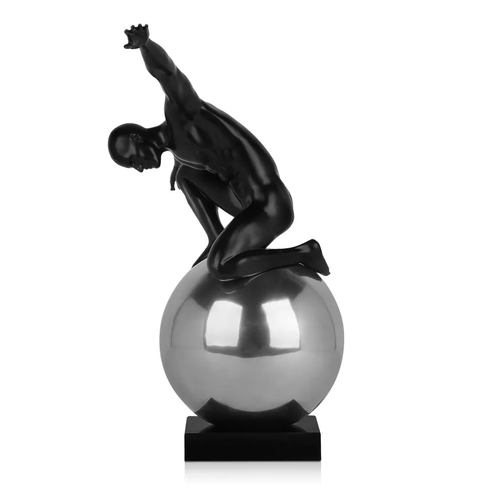 Orbital Balance 47cm Black Resin Indoor Sculpture