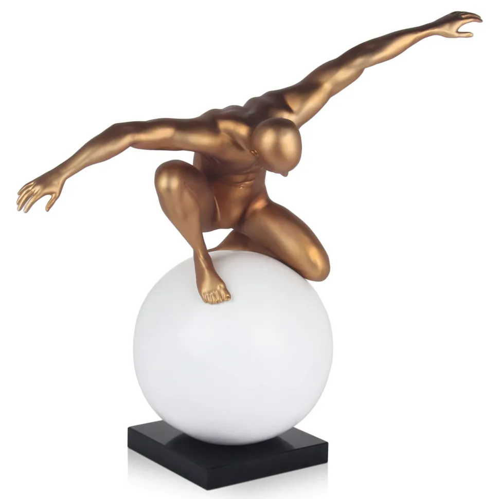 Orbital Balance 65cm Gold Resin Indoor Sculpture