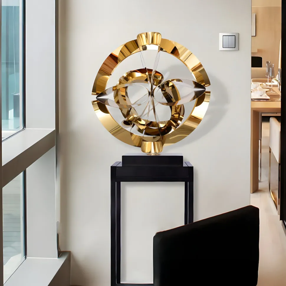 Orbital Chaos 65cm Copper Metal Indoor Sculpture