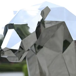 Panther 87cm Geometric Metal Garden Sculpture