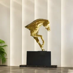 Pixel Horse 200cm Silver Metal Garden Sculpture