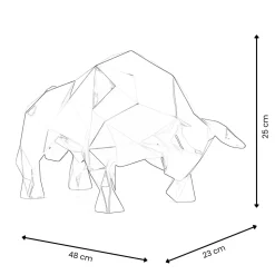 Polygon Bull 25cm Gold Resin Indoor Sculpture