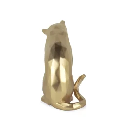 Polygon Cat 24cm Gold Resin Indoor Sculpture