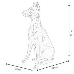 Polygon Doberman 82cm Red Resin Indoor Sculpture