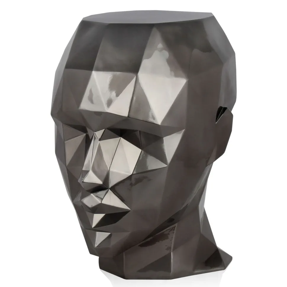 Polygon Female Head 55cm Anthracite Side Table Sculpture