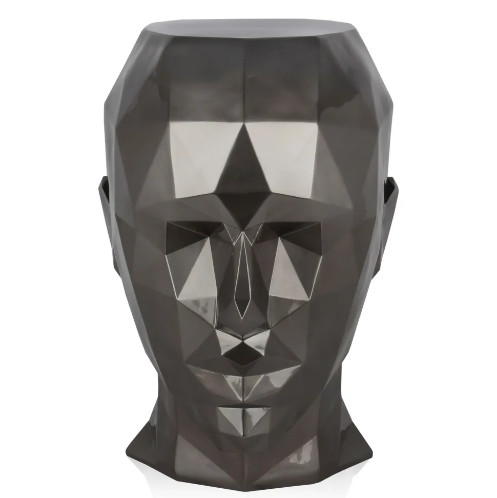 Polygon Female Head 55cm Anthracite Side Table Sculpture