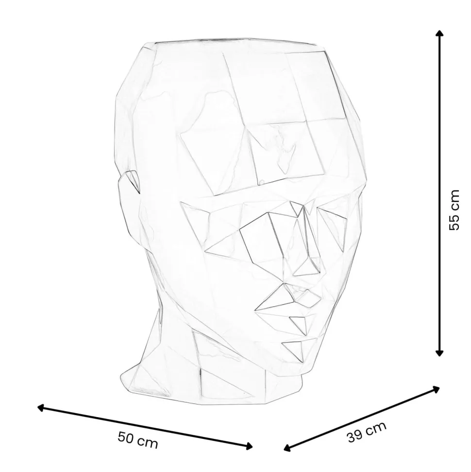 Polygon Female Head 55cm Anthracite Side Table Sculpture