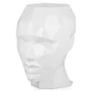 Polygon Female Head 55cm White Side Table Sculpture