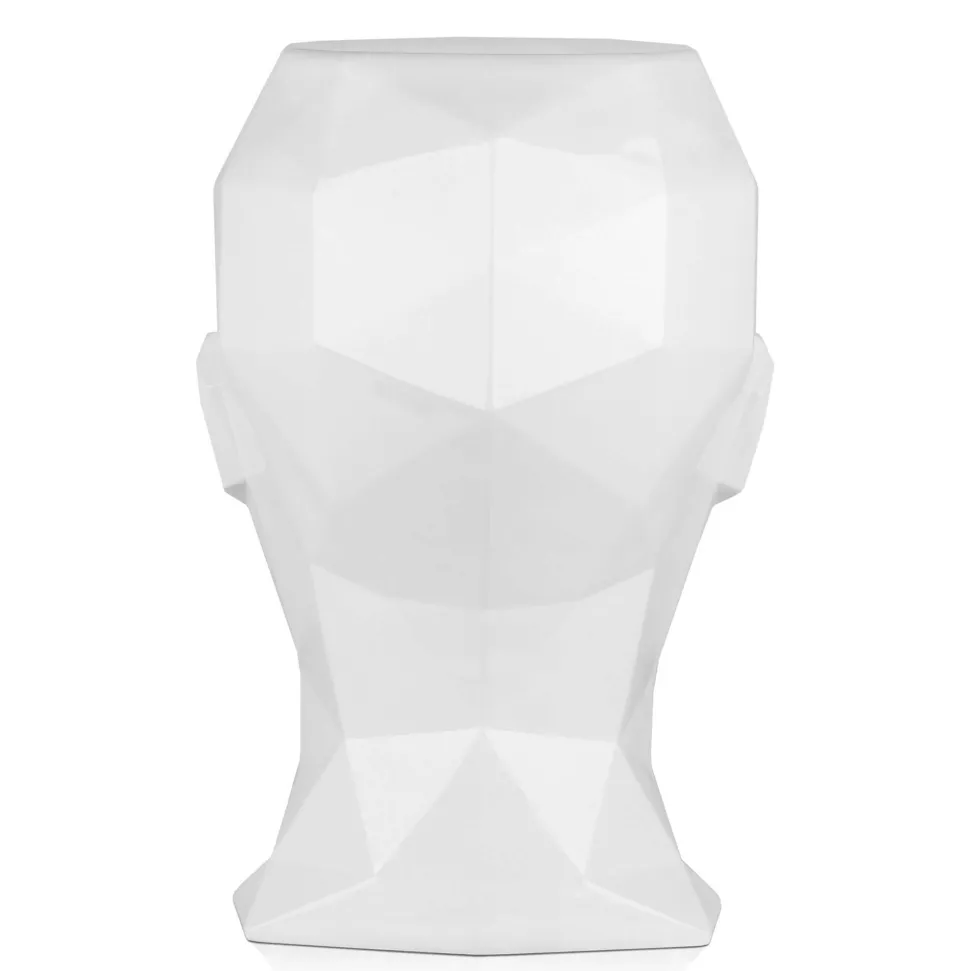 Polygon Female Head 55cm White Side Table Sculpture