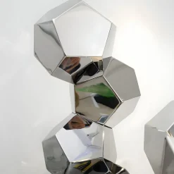 Polygon Fusion 104cm Silver Metal Indoor Sculpture