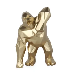 Polygon Gorilla 30cm Gold Resin Indoor Sculpture