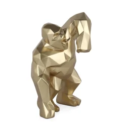 Polygon Gorilla 30cm Gold Resin Indoor Sculpture