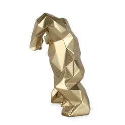 Polygon Gorilla 30cm Gold Resin Indoor Sculpture