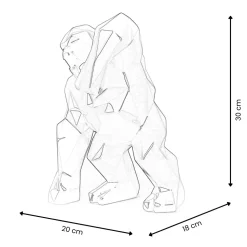 Polygon Gorilla 30cm Red Resin Indoor Sculpture