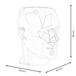Polygon Male Head 55cm Gold Side Table Sculpture
