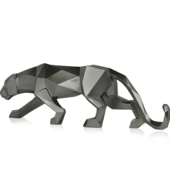 Polygon Panther 31cm Anthracite Resin Indoor Sculpture