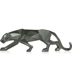 Polygon Panther 31cm Anthracite Resin Indoor Sculpture
