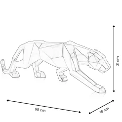 Polygon Panther 31cm Anthracite Resin Indoor Sculpture