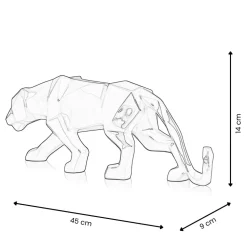 Polygon Panther 14cm Anthracite Resin Indoor Sculpture