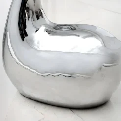 Pure Swan 80cm Silver Metal Indoor Sculpture
